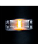 Luz LED de posición blanca y ámbar con luz de advertencia plata IZE LED DOUBLE BURNER, 8,5W, IP69K