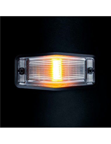 Luz de posição LED branca e âmbar com luz de advertência prateada IZE LED QUEIMADOR DUPLO, 8,5 W, IP69K