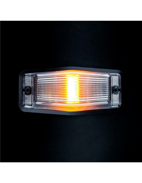 Luz LED de posición blanca y ámbar con luz de advertencia plata IZE LED DOUBLE BURNER, 8,5W, IP69K