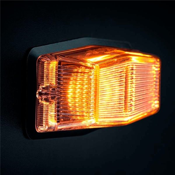 Luz LED de posición blanca y ámbar con luz de advertencia plata IZE LED DOUBLE BURNER, 8,5W, IP69K