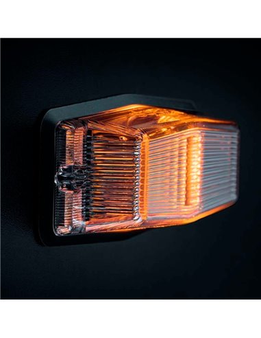 Feu de position LED blanc et ambre avec voyant d'avertissement argenté IZE LED DOUBLE BURNER, 8,5 W, IP69K