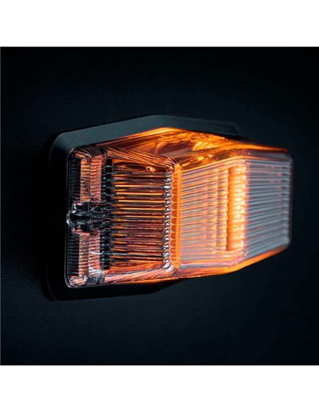 Luz LED de posición blanca y ámbar con luz de advertencia plata IZE LED DOUBLE BURNER, 8,5W, IP69K