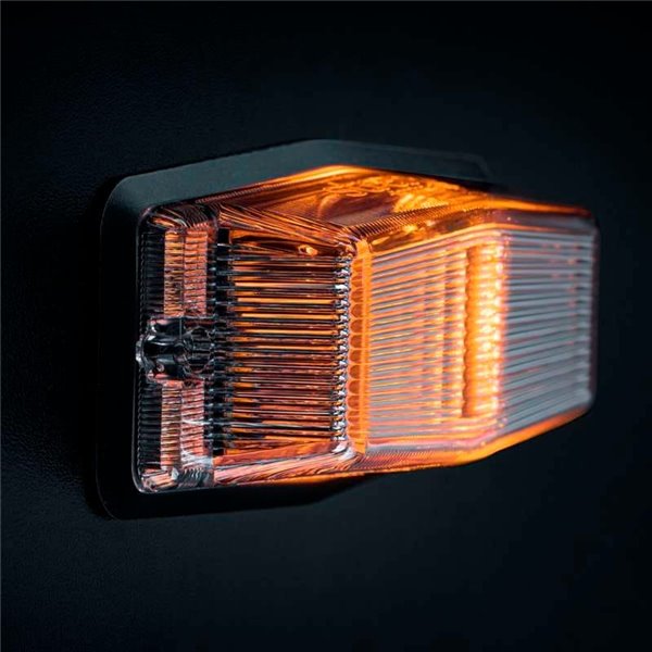 Luz LED de posición blanca y ámbar con luz de advertencia plata IZE LED DOUBLE BURNER, 8,5W, IP69K