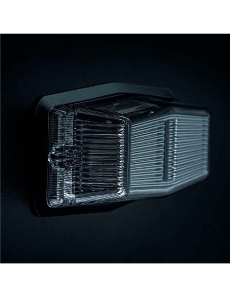 Luz de posição LED branca e âmbar com luz de advertência prateada IZE LED QUEIMADOR DUPLO, 8,5 W, IP69K