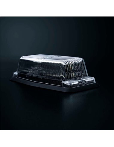 Luz de posição LED branca e âmbar com luz de advertência prateada IZE LED QUEIMADOR DUPLO, 8,5 W, IP69K