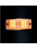 Luz LED de posición blanca y ámbar con luz de advertencia plata IZE LED DOUBLE BURNER, 8,5W, IP69K