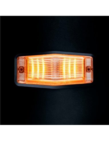 Luz LED de posición blanca y ámbar con luz de advertencia plata IZE LED DOUBLE BURNER, 8,5W, IP69K