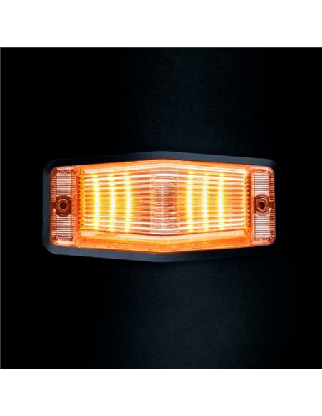 Luz LED de posición blanca y ámbar con luz de advertencia plata IZE LED DOUBLE BURNER, 8,5W, IP69K