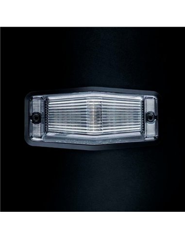 Luz de posição LED branca e âmbar com luz de advertência prateada IZE LED QUEIMADOR DUPLO, 8,5 W, IP69K