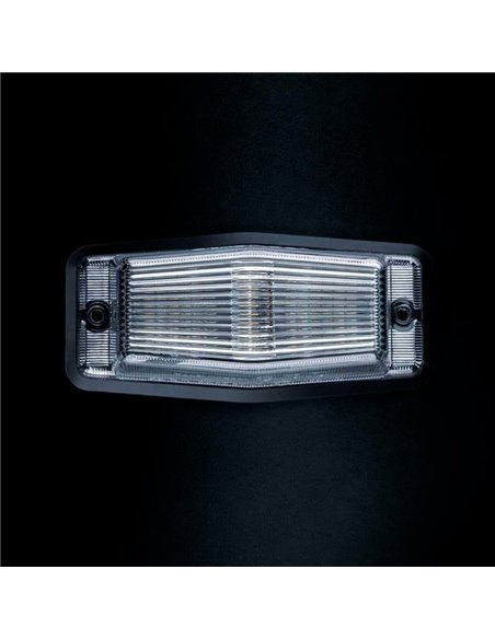 Luz de posição LED branca e âmbar com luz de advertência prateada IZE LED QUEIMADOR DUPLO, 8,5 W, IP69K