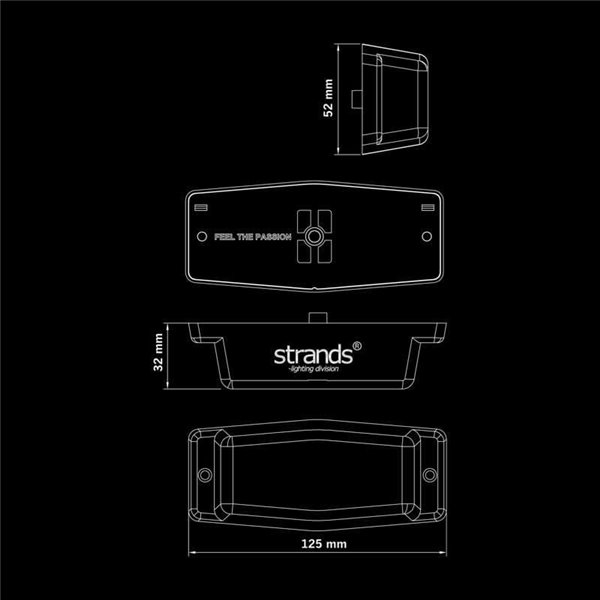 Luz LED de posición blanca y ámbar con luz de advertencia negro IZE LED DOUBLE BURNER, 8,5W, IP69K