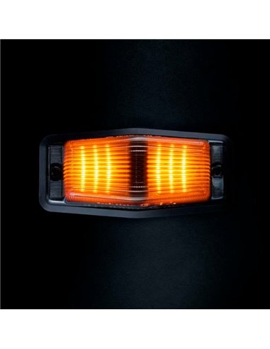Luz de posição LED branca e âmbar com luz de advertência preta IZE LED QUEIMADOR DUPLO, 8,5 W, IP69K
