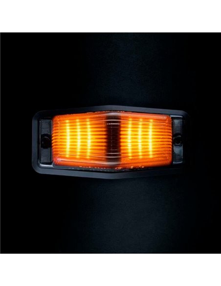 Luz de posição LED branca e âmbar com luz de advertência preta IZE LED QUEIMADOR DUPLO, 8,5 W, IP69K