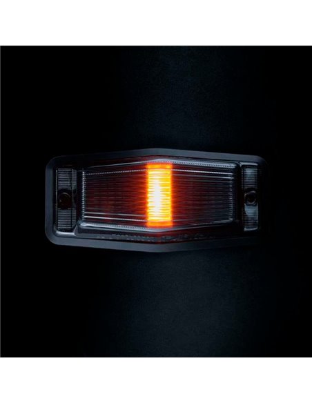 Luz de posição LED branca e âmbar com luz de advertência preta IZE LED QUEIMADOR DUPLO, 8,5 W, IP69K