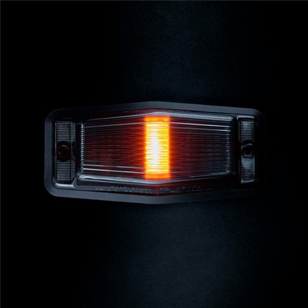 Luz de posição LED branca e âmbar com luz de advertência preta IZE LED QUEIMADOR DUPLO, 8,5 W, IP69K