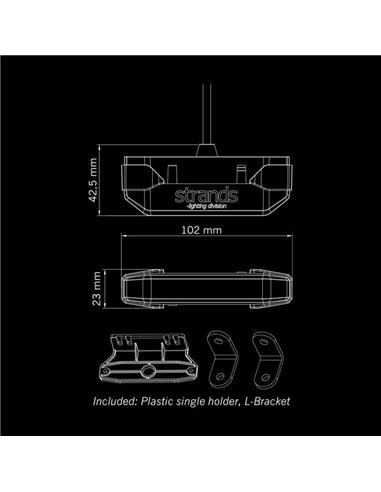 Luz lateral LED ámbar FIREFLY SEE ME, tecnología flotante, 1W, 102x23x42,5mm, IP67