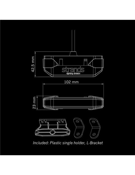 Luz lateral LED ámbar FIREFLY SEE ME, tecnología flotante, 1W, 102x23x42,5mm, IP67