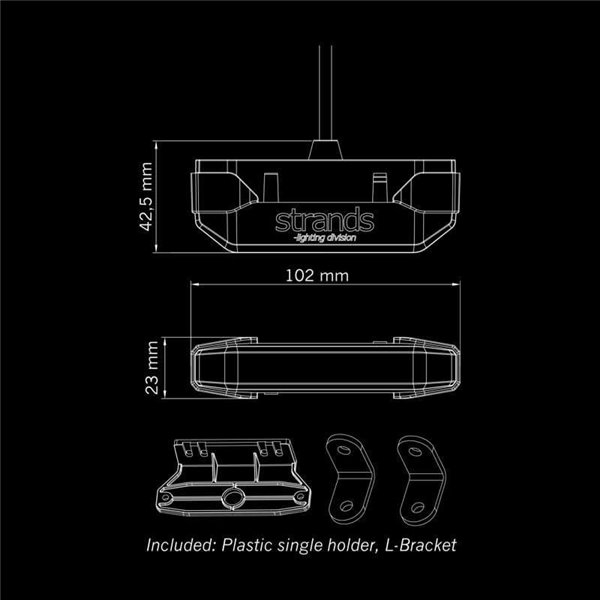 Luz lateral LED ámbar FIREFLY SEE ME, tecnología flotante, 1W, 102x23x42,5mm, IP67