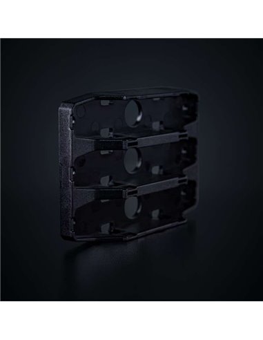 Suporte triplo para luzes de posição FIREFLY SEE ME, policarbonato preto 102x72x19 mm