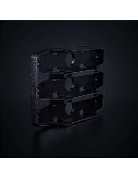 Soporte triple para luces de posición FIREFLY SEE ME, poilicarbonato negro 102x72x19 mm