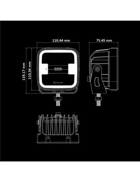 SIBERIA XP HEAT Luz de trabalho LED aquecida para climas frios, 70 W, 370 Lm, 5700 K, alcance de 68 m
