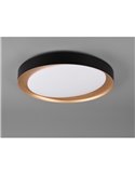 Plafón redondo LED ZETA 48,5cm 24W 2500lm, regulable 2700 - 6500K con mando IP20 Negro-oro