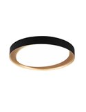 Plafón redondo LED ZETA 48,5cm 24W 2500lm, regulable 2700 - 6500K con mando IP20 Negro-oro