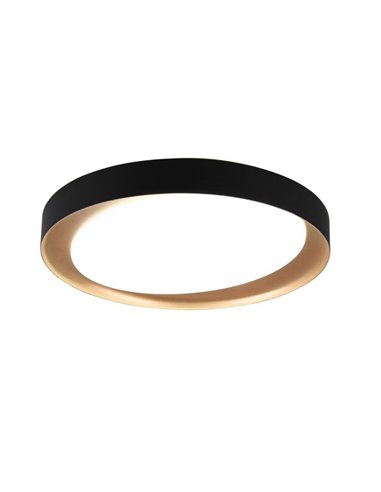 Plafón redondo LED ZETA 48,5cm 24W 2500lm, regulable 2700 - 6500K con mando IP20 Negro-oro