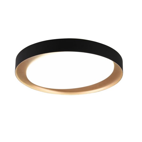 Plafonnier LED rond ZETA 48,5 cm 24 W 2 500 lm, dimmable 2 700 - 6 500 K avec télécommande IP20 Noir-doré