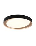 Plafón redondo LED ZETA 48,5cm 24W 2500lm, regulable 2700 - 6500K con mando IP20 Negro-oro