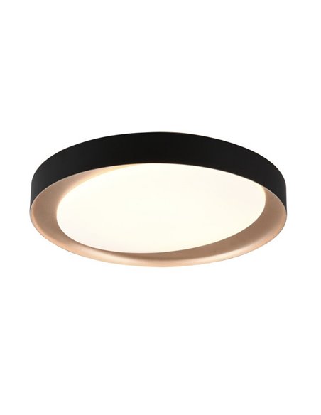 Plafón redondo LED ZETA 48,5cm 24W 2500lm, regulable 2700 - 6500K con mando IP20 Negro-oro