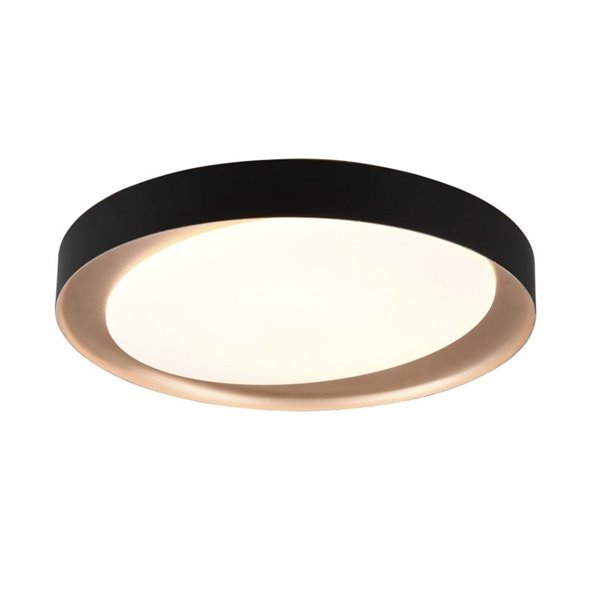 Plafón redondo LED ZETA 48,5cm 24W 2500lm, regulable 2700 - 6500K con mando IP20 Negro-oro