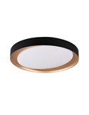 Plafón redondo LED ZETA 48,5cm 24W 2500lm, regulable 2700 - 6500K con mando IP20 Negro-oro