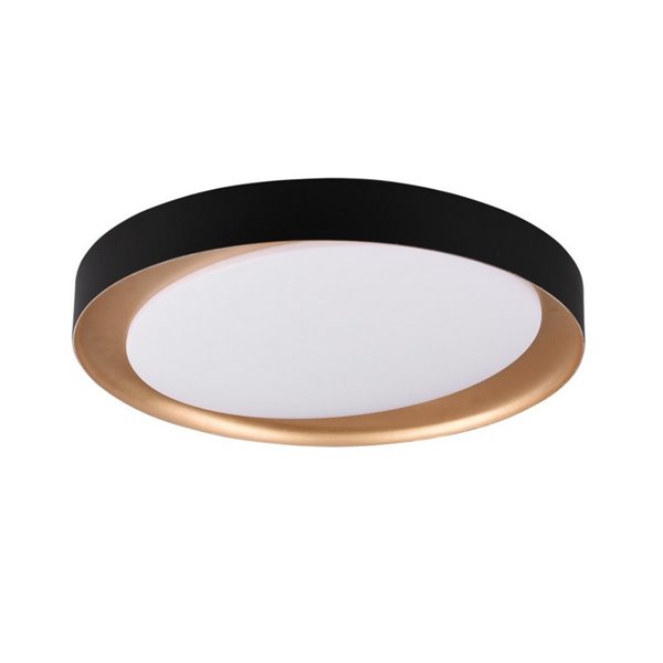 Plafonnier LED rond ZETA 48,5 cm 24 W 2 500 lm, dimmable 2 700 - 6 500 K avec télécommande IP20 Noir-doré
