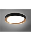 Plafón redondo LED ZETA 48,5cm 24W 2500lm, regulable 2700 - 6500K con mando IP20 Negro-oro