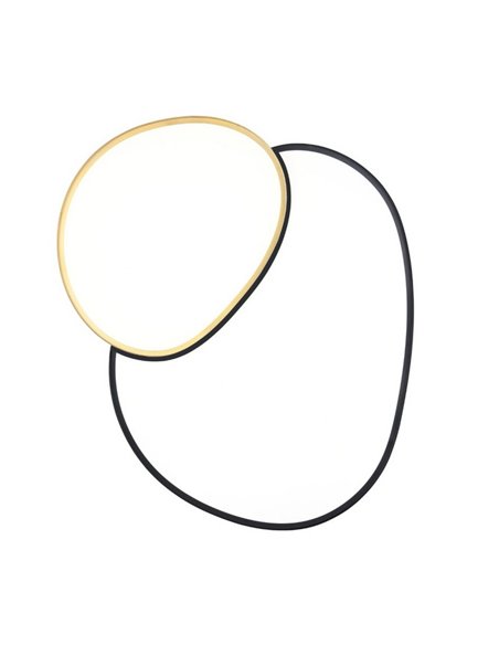 Plafón LED doble para techo RISE 77cm 45W 5300lm, regulable 2700 - 6500K, función memoria y luz de noche IP20 Negro-oro