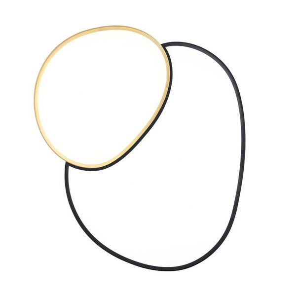 Plafón LED doble para techo RISE 77cm 45W 5300lm, regulable 2700 - 6500K, función memoria y luz de noche IP20 Negro-oro