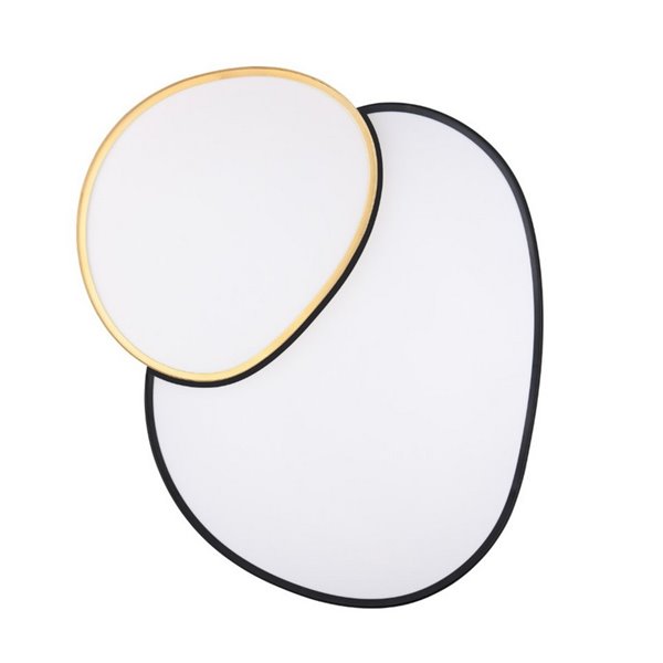 Plafón LED doble para techo RISE 77cm 45W 5300lm, regulable 2700 - 6500K, función memoria y luz de noche IP20 Negro-oro