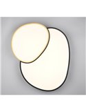 Plafón LED doble para techo RISE 77cm 45W 5300lm, regulable 2700 - 6500K, función memoria y luz de noche IP20 Negro-oro