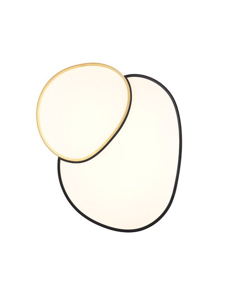 Plafón LED doble para techo RISE 77cm 45W 5300lm, regulable 2700 - 6500K, función memoria y luz de noche IP20 Negro-oro