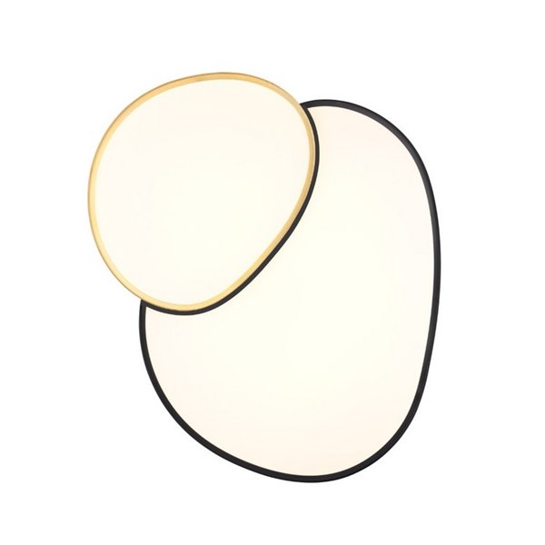 Plafón LED doble para techo RISE 77cm 45W 5300lm, regulable 2700 - 6500K, función memoria y luz de noche IP20 Negro-oro