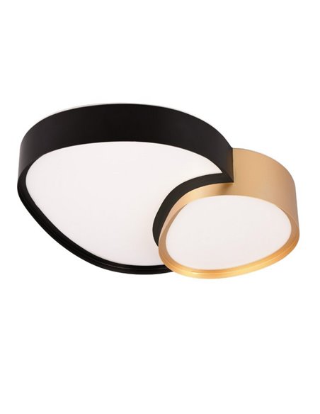 Plafón LED para techo 43,5cm RISE 21W 2400lm regulable 2700 - 6500K IP20 función memoria y luz de noche Negro-oro