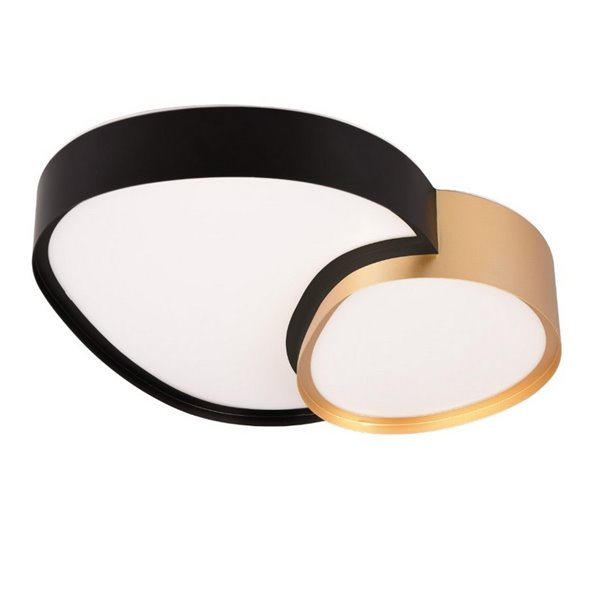 Plafón LED para techo 43,5cm RISE 21W 2400lm regulable 2700 - 6500K IP20 función memoria y luz de noche Negro-oro