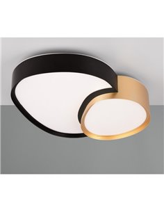 Plafón LED para techo 43,5cm RISE 21W 2400lm regulable 2700 - 6500K IP20 función memoria y luz de noche Negro-oro 2