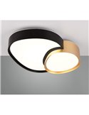 Plafón LED para techo 43,5cm RISE 21W 2400lm regulable 2700 - 6500K IP20 función memoria y luz de noche Negro-oro