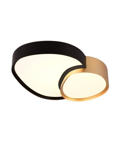 Plafón LED para techo 43,5cm RISE 21W 2400lm regulable 2700 - 6500K IP20 función memoria y luz de noche Negro-oro
