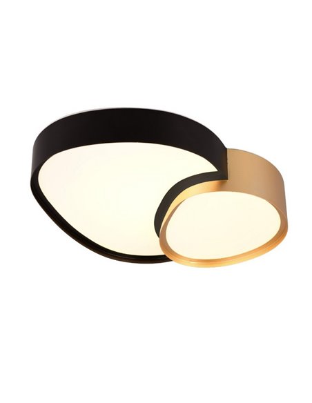 Plafón LED para techo 43,5cm RISE 21W 2400lm regulable 2700 - 6500K IP20 función memoria y luz de noche Negro-oro