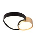 Plafón LED para techo 43,5cm RISE 21W 2400lm regulable 2700 - 6500K IP20 función memoria y luz de noche Negro-oro