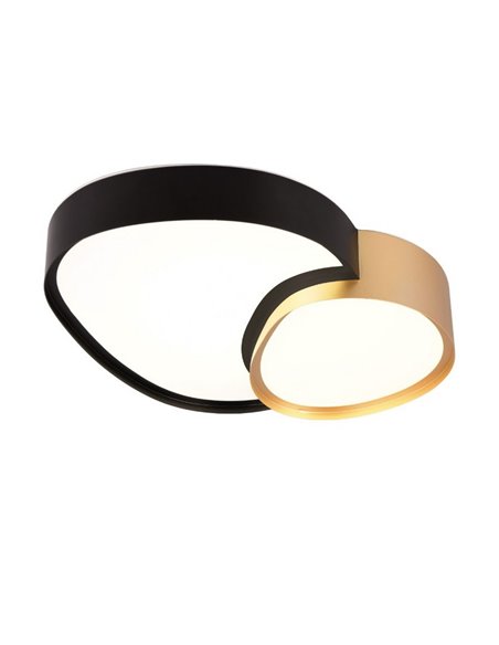 Plafón LED para techo 43,5cm RISE 21W 2400lm regulable 2700 - 6500K IP20 función memoria y luz de noche Negro-oro