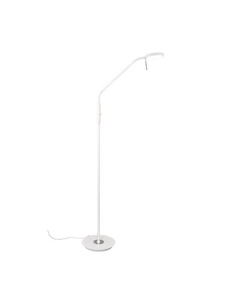 Lámpara de pie LED MONZA brazo flexible y ajustable 12W ·1400lm, regulable 2300+3000+4000K IP20 Blanco